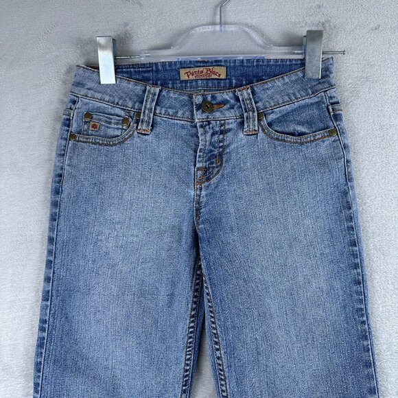 Paris Blues Cropped Jeans Womens Size 1 Straight Leg Low Rise Light Wash Blue - Picture 3 of 12